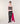 Stribet V-hals sweater i merinould - Pearl Pink