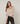 Finstrikket sweater med V-hals - Beige