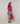 Merinould sweater med rund hals - Fuchsia