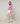 Tricolor round neck sweater in merino wool - Candy Pink