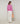 Tricolor round neck sweater in merino wool - Candy Pink